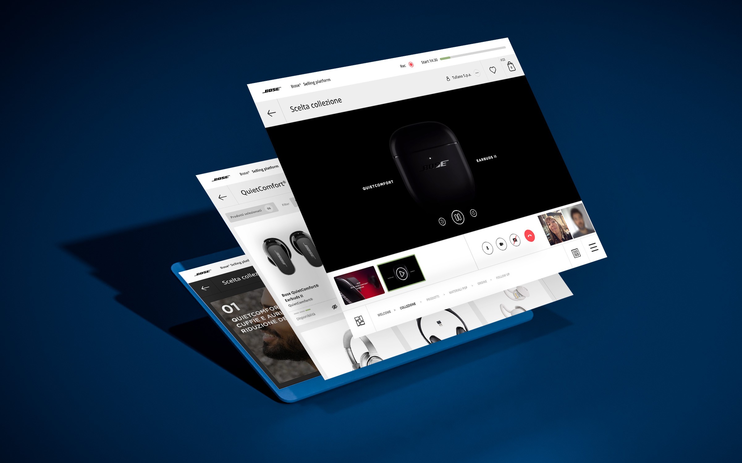 Schermate della selling platform