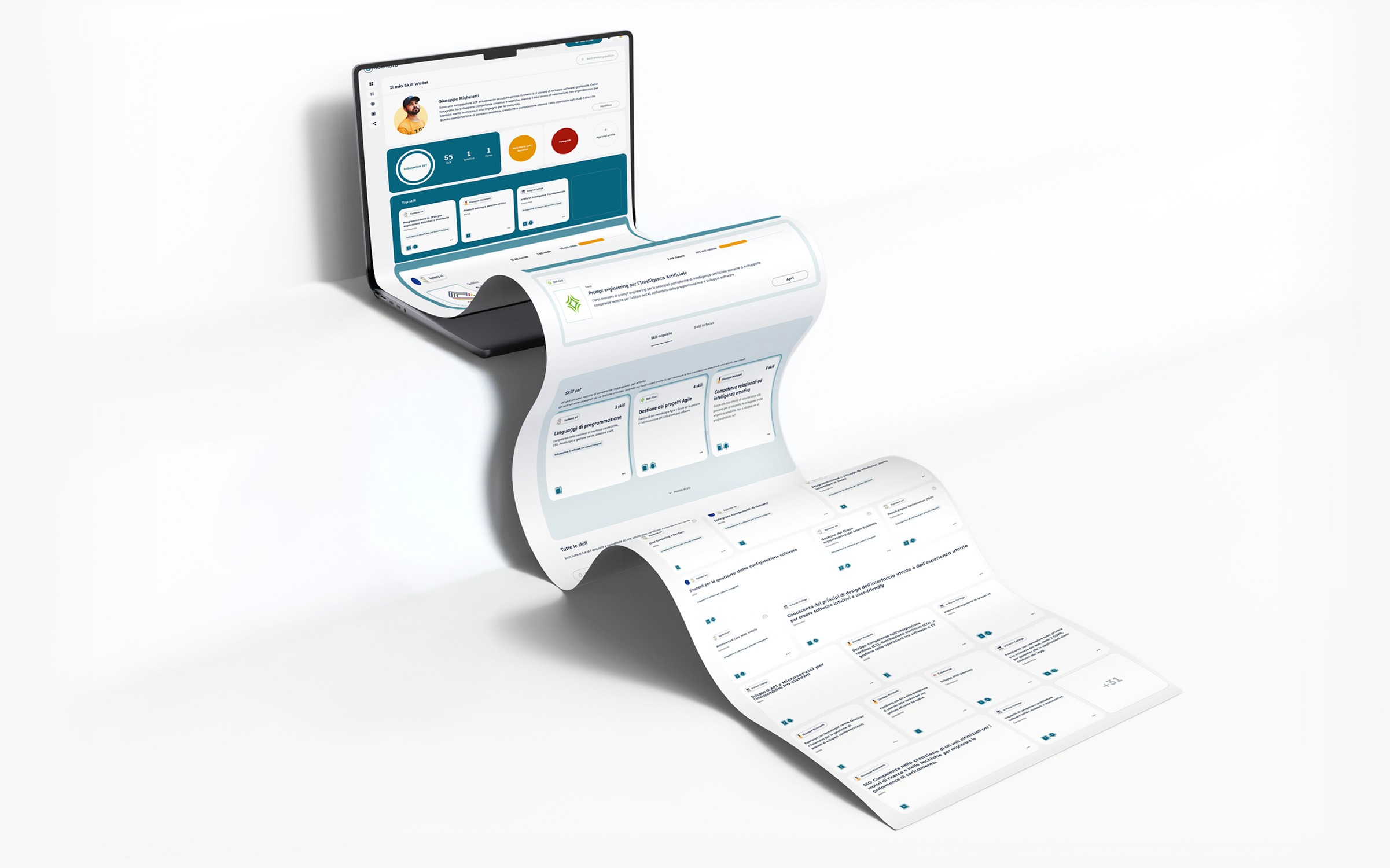 Schermata dello Skill Wallet su desktop