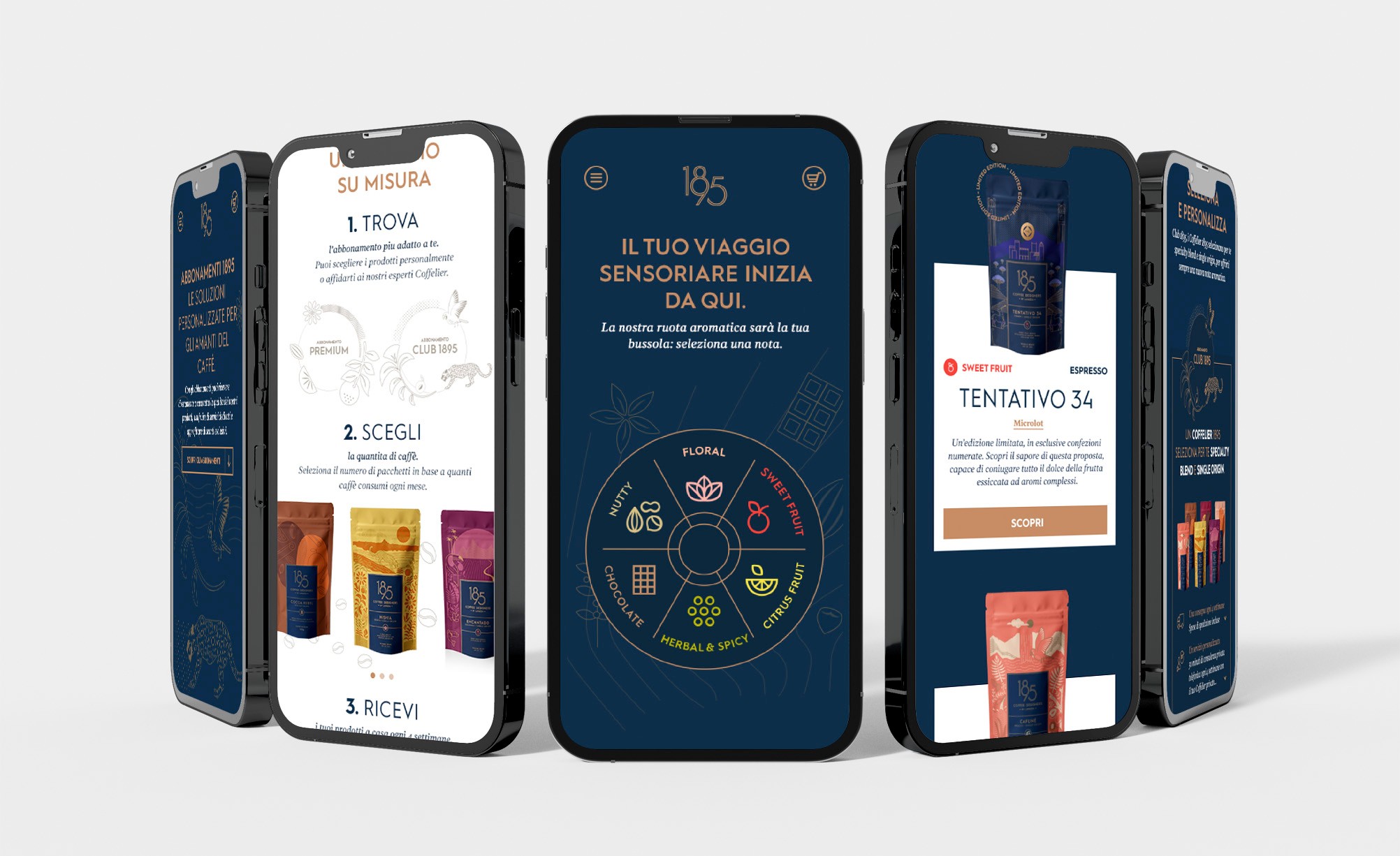 Schermate mobile dell'ecommerce